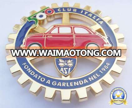 Hard Enamel Gold Plated Car Badge