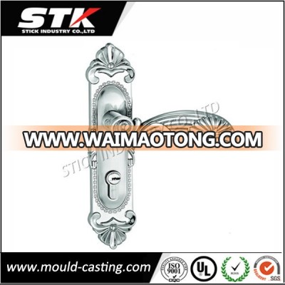 High Precision Zinc Mold Casting Door Lock Handle on Plate